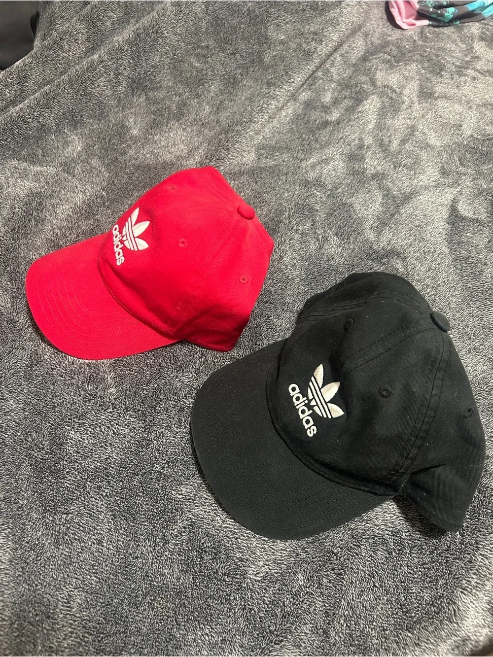 2 Adidas Trefoil Baseball Cap - Red and Black